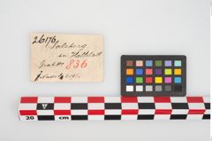 Etikett zu Bronzemehrkopfnadel (NHMW-PRAE-026176)